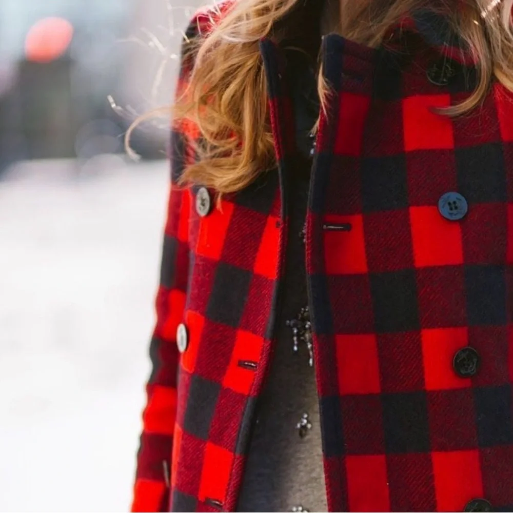 J.Crew | Red Buffalo Check
Peacoat | Jacket size 6 - Picture 4 of 11